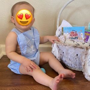 Smocked Blue Bunny Bubble